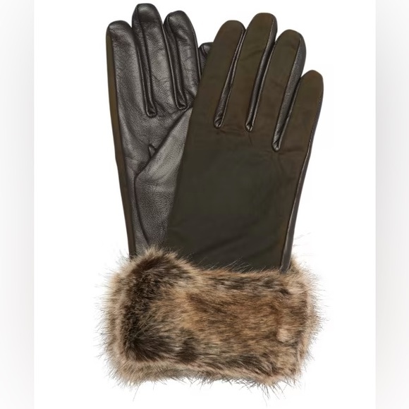 NWTs Barbour Women’s Ambush Wax Leather Gloves. Olive/Brown. Small - Picture 1 of 6